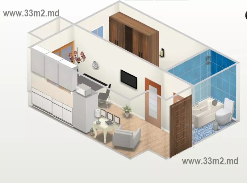 2-комнатные квартиры в Кишиневе от 16720 евро 4
